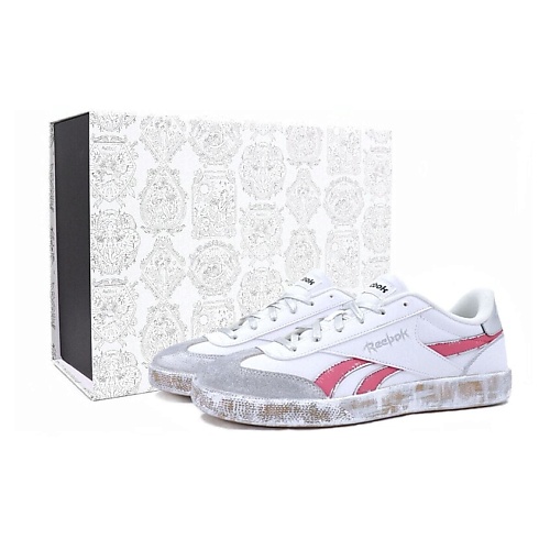 REEBOK Кроссовки Reebok VECTOR SMASH Series Skateboard Shoes Unisex Low-Top White/Pink