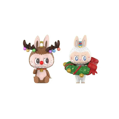 

POP MART Игрушка LABUBU Christmas Series baby elk + Christmas wreath, 9см, Игрушка LABUBU Christmas Series baby elk + Christmas wreath, 9см
