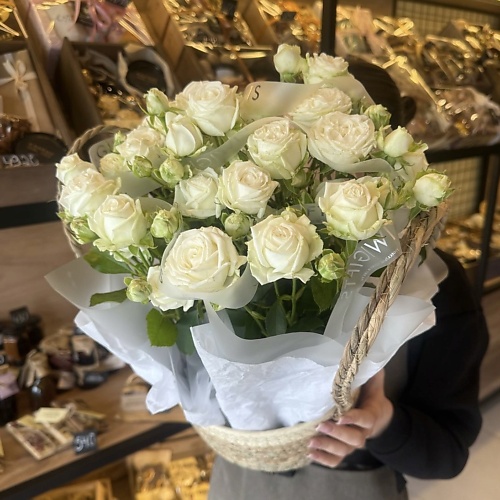 

KIWIGIFTS Букет цветов живые из кустовых роз, Букет цветов живые из кустовых роз