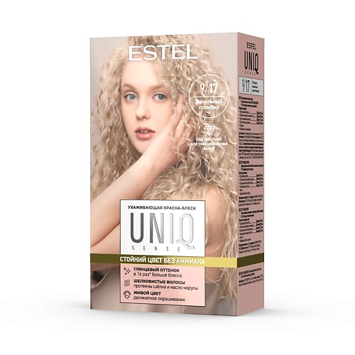 Краска для волос ESTEL PROFESSIONAL Краска-блеск для волос без аммиака, ухаживающая Uniq Sense
