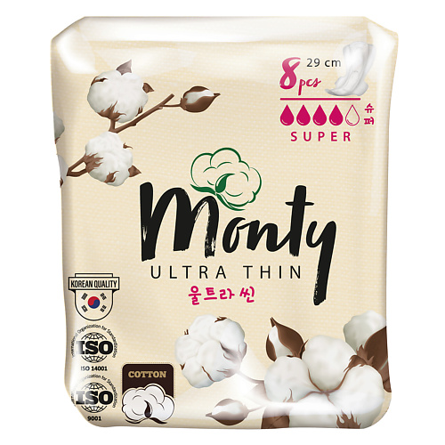 

MONTY Женские гигиенические прокладки ULTRA THIN SUPER PLUS 8.0, Женские гигиенические прокладки ULTRA THIN SUPER PLUS