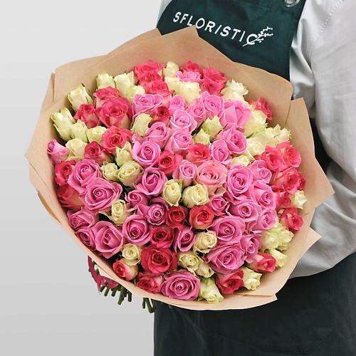 

STUDIO FLORISTIC Букет из кенийских Роз 101 шт 40 см «Аннабет», Букет из кенийских Роз 101 шт 40 см «Аннабет»