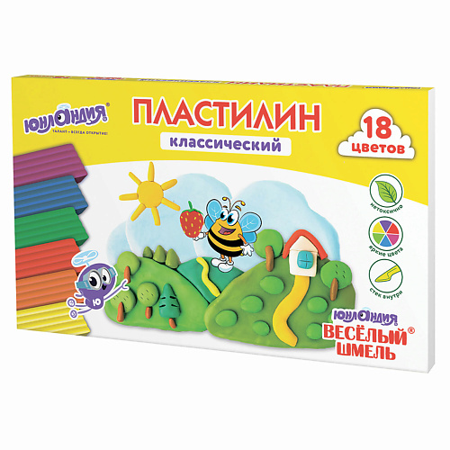 

ЮНЛАНДИЯ Пластилин классический Весёлый шмель 1, Пластилин классический Весёлый шмель