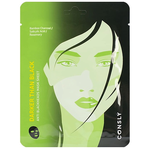 

CONSLY Маска тканевая против черных точек Darker Than Black, Маска тканевая против черных точек Darker Than Black