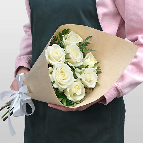 

STUDIO FLORISTIC Букет из белых Роз 60 см «Феба», Букет из белых Роз 60 см «Феба»