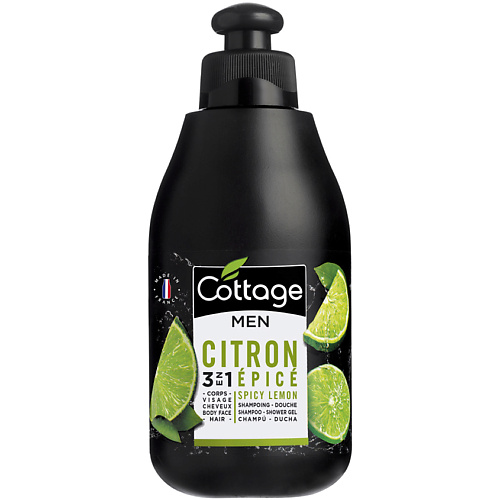 

COTTAGE Мужской Шампунь для волос и гель для душа "Пряный лайм" Shampoo-Shower Gel Spicy Lemon, Мужской Шампунь для волос и гель для душа "Пряный лайм" Shampoo-Shower Gel Spicy Lemon