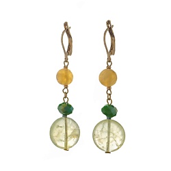 Серьги Ispirazione, пренит, гипсан, кристалл, гематит