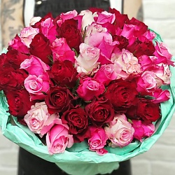 Роза Кения красно-розовый микс  51 шт 40 см
