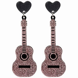 Серьги-гвоздики с подвесками Гитары