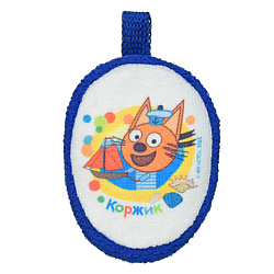 Мочалка Три кота Коржик детская