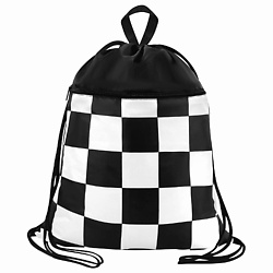 Мешок для обуви БОЛЬШОЙ, с ручкой, карман на молнии Black and white