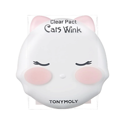 Пудра для лица матирующая прозрачная Cats Wink Clear Pact Translucent