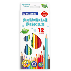 Карандаши цветные акварельные BRAUBERG PREMIUM AQUARELLE