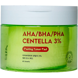 Очищающие пилинг-пэды с 3 видами кислот и центеллой азиатской Centella 3% Peeling Toner Pad