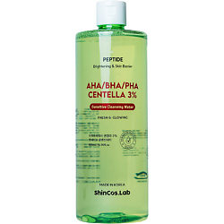 Мицеллярная вода с 3% экстракта центеллы азиатской и комплексом кислот AHA, BHA, PHA Centella 3% Sensitive Cleansing Water