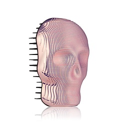 Массажная расческа череп детанглер для волос Skeleton Black Chrome
