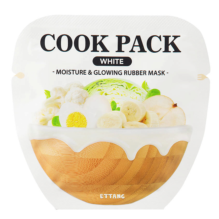ETTANG Маска для лица увлажняющая и придающая сияние Cook Pack White Moisture & Glowing Rubber Mask – фото 2