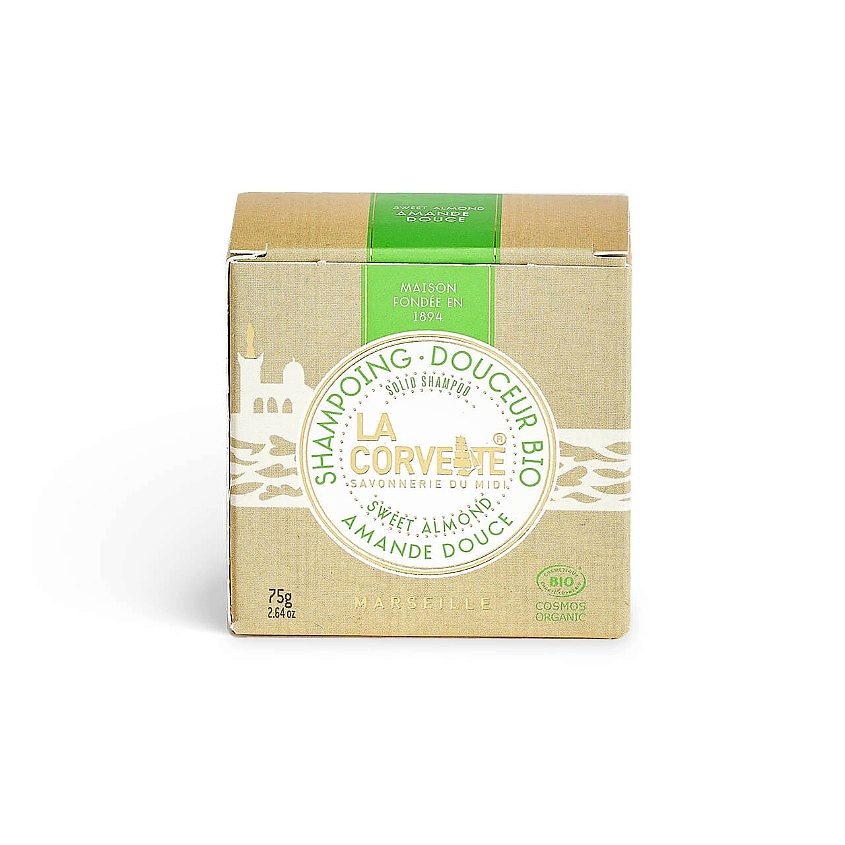 LA CORVETTE Твердый шампунь органический Сладкий миндаль Marseille Sweet Almond Solid Shampoo – фото 4
