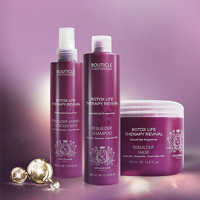 BOUTICLE Шампунь ботокс восстанавливающий для химически поврежденных волос, 300 мл