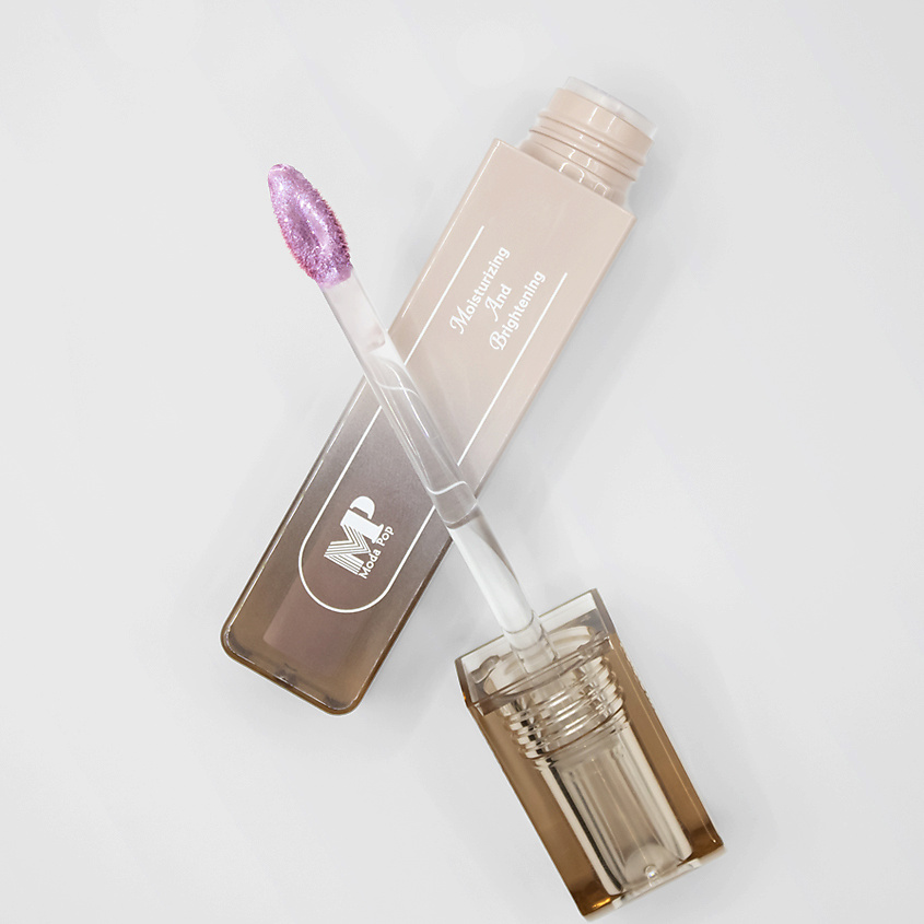 Изображение товара МОДАПОП Блеск для губ Сиреневый  жидкая текстура увлажнение глянец