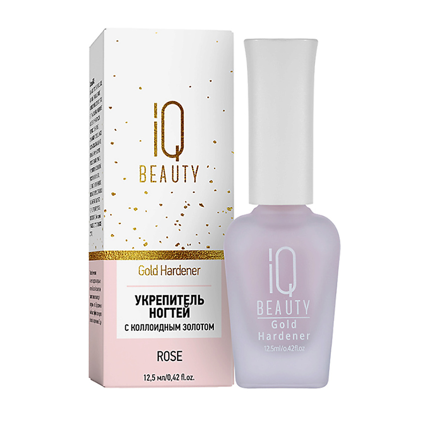 Изображение товара IQ BEAUTY Укрепитель ногтей с коллоидным золотом Gold Hardener Rose, 12 мл