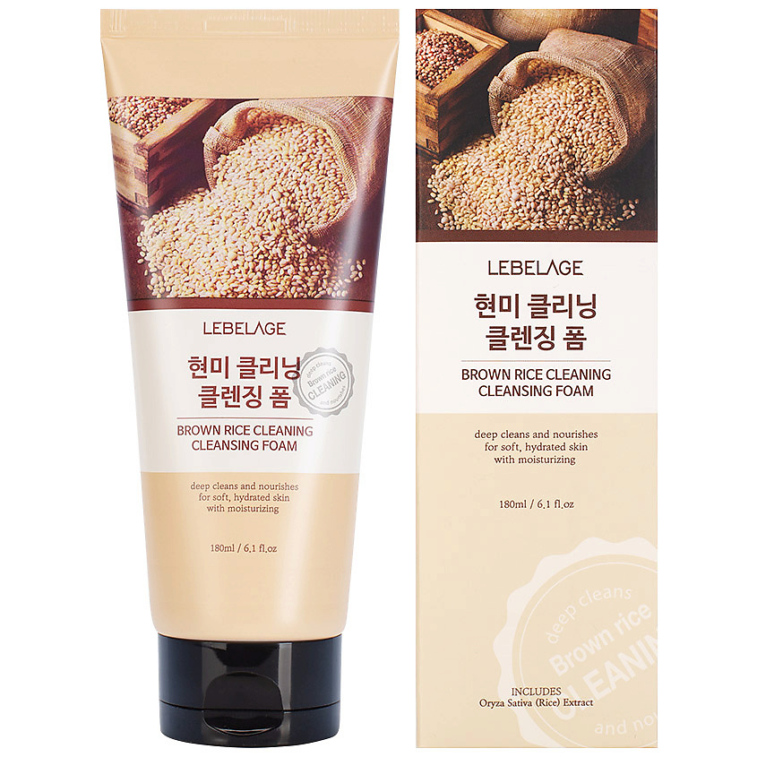 Изображение товара LEBELAGE Пенка для умывания с экстрактом коричневого риса, 180 мл