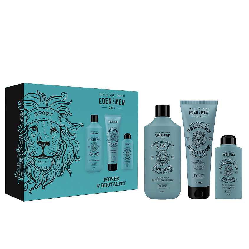Изображение товара Подарочный набор EDEN для мужчин шампунь-гель 2 в 1 гель для бритья бальзам