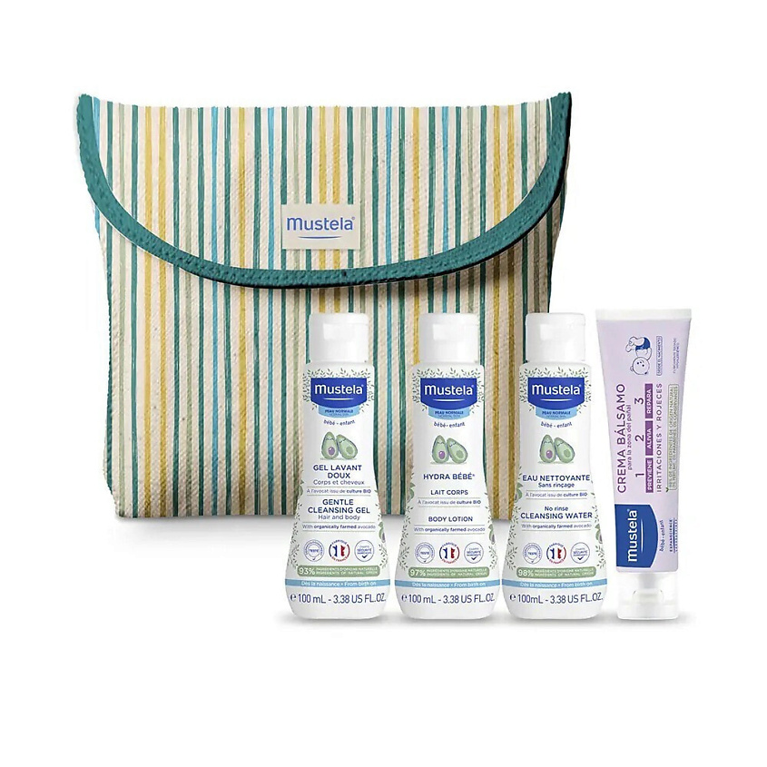 Изображение товара MUSTELA Набор для купания и ухода за кожей малыша Little Moments, 100 мл + 100 мл + 100 мл + 50 мл + 1 шт.