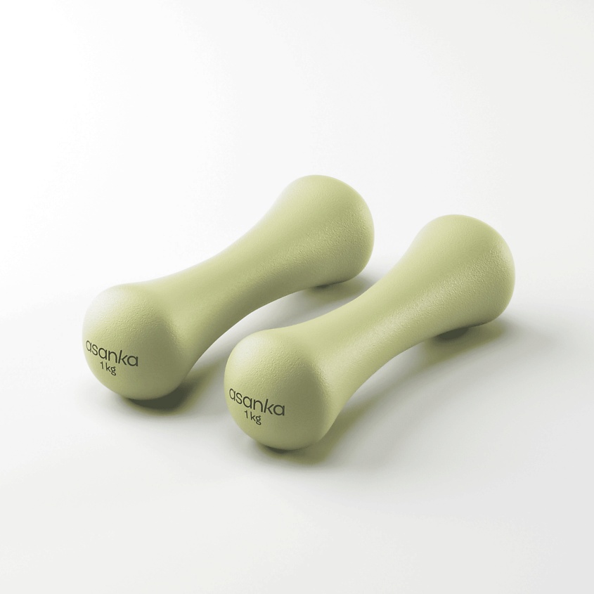 Изображение товара ASANKA Набор неопреновых гантелей 1 кг для фитнеса и йоги