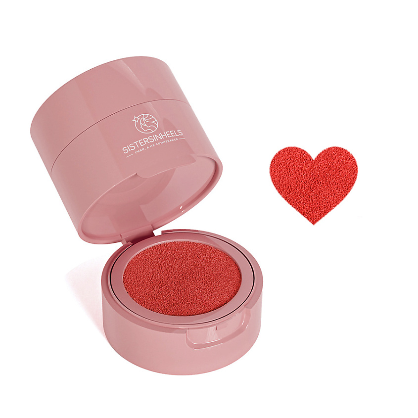 Изображение товара SISTERSINHEELS Жидкие румяна-кушон "Сердце", 04 Розовый персик