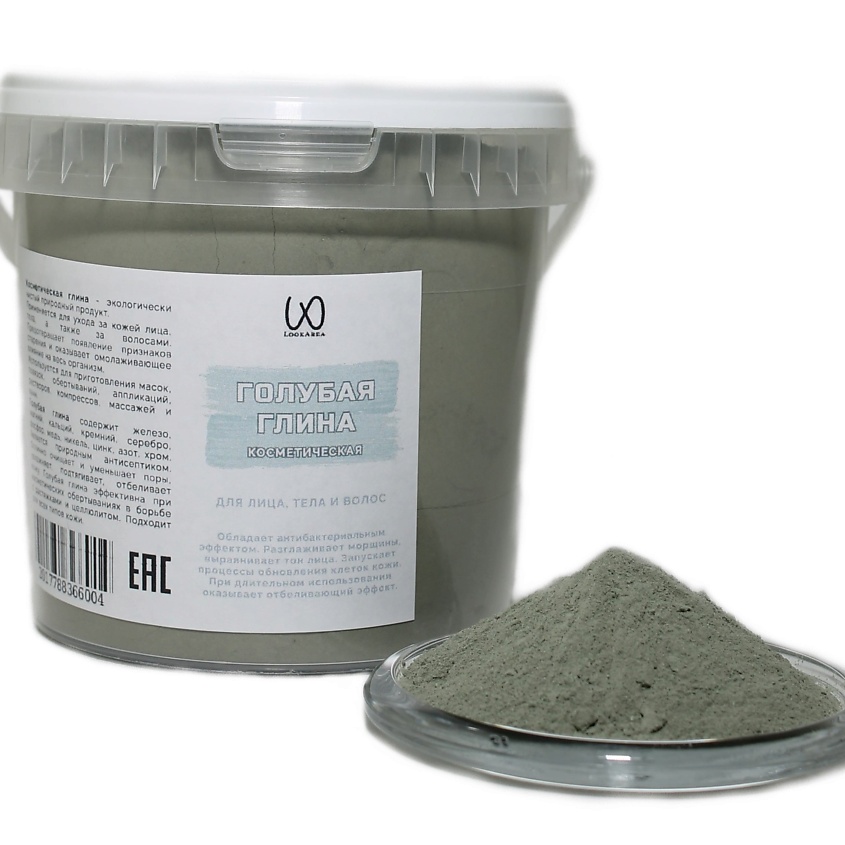 Изображение товара LOOKAREA Глина косметическая, 1 кг., цвет: голубая