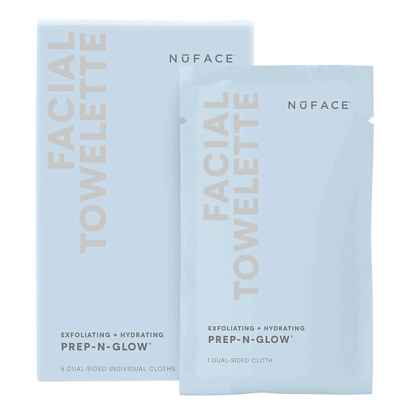 Изображение товара NUFACE Очищающие салфетки PREP-N-GLOW Cleanse + Exfoliation Cloths, 1 шт.