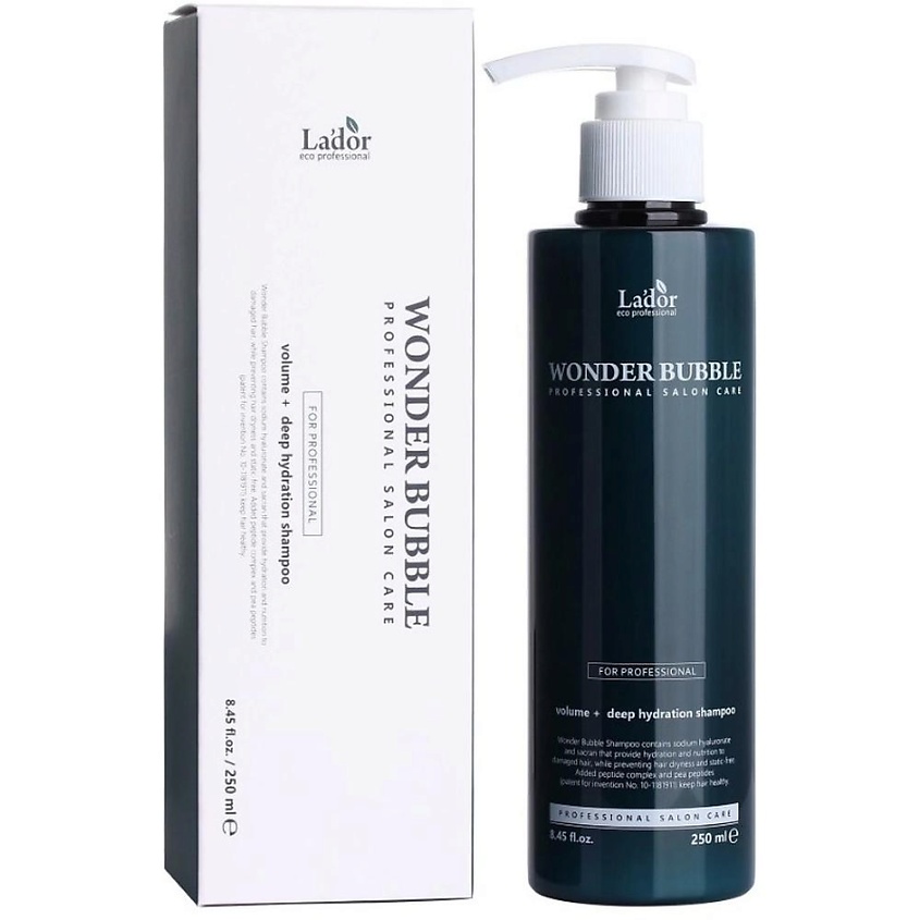 Изображение товара LADOR Шампунь для волос увлажняющий WONDER BUBBLE SHAMPOO, 250 мл