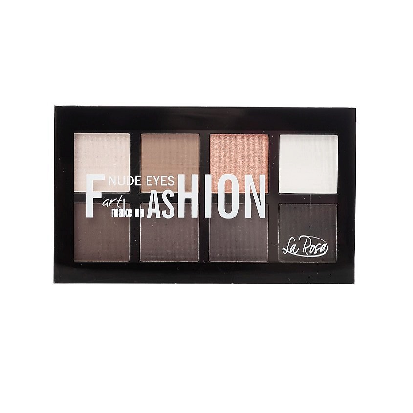 Изображение товара LA ROSA Палетка теней 8 цветов, бело-черный