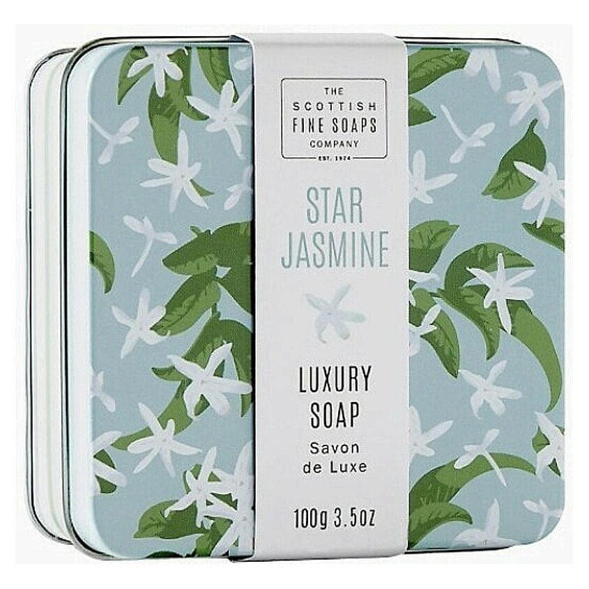 Изображение товара Мыло Scottish Fine Soaps Jasmine Soap In A Tin 100 г с ароматом жасмина в металлической мыльнице