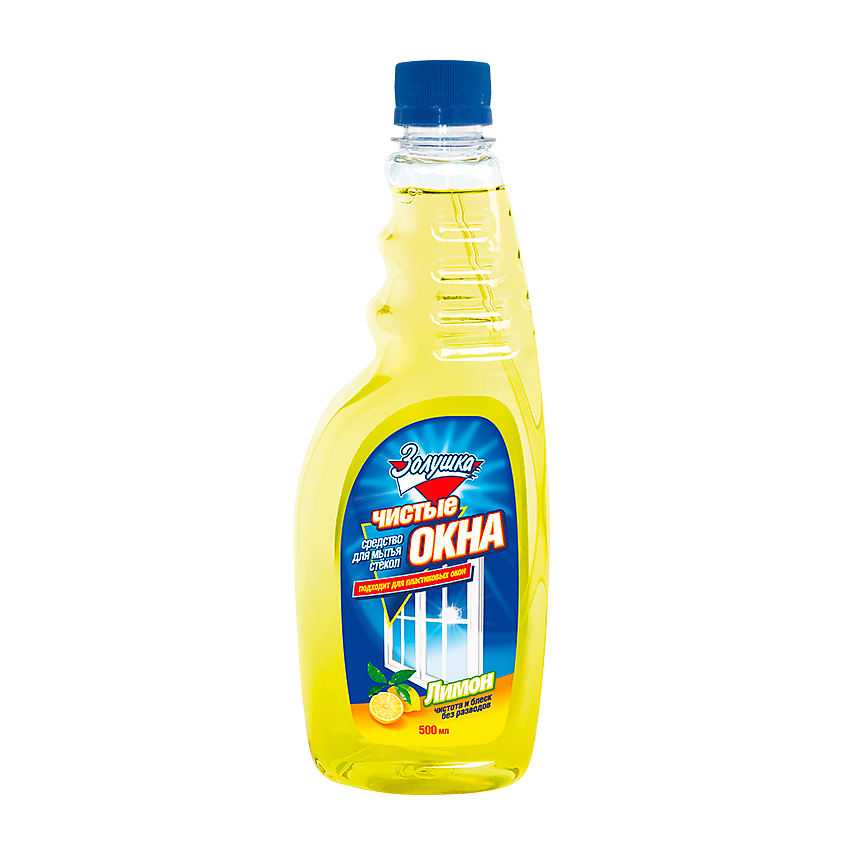Изображение товара ЗОЛУШКА Средство для мытья стекол Чистые окна Лимон сменный блок, 0.5 л