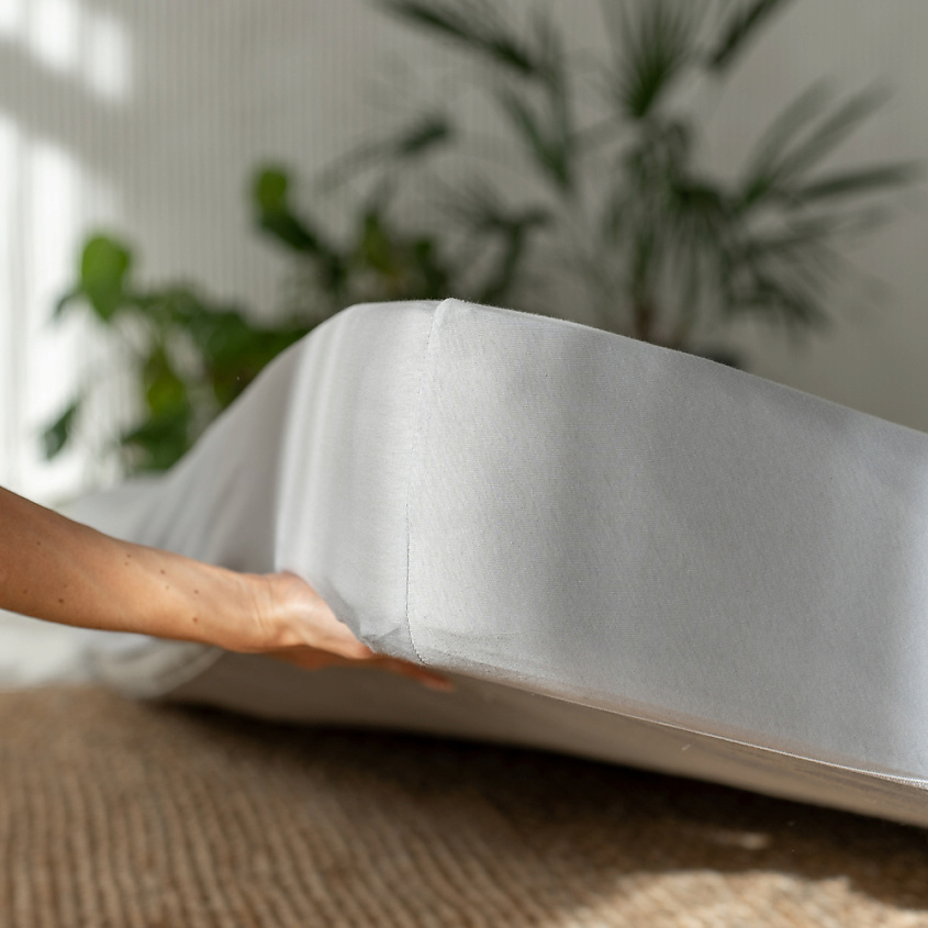 Изображение товара PASIONARIA Простыня на резинке "Джерси", Серый; размер 160х200х20 см