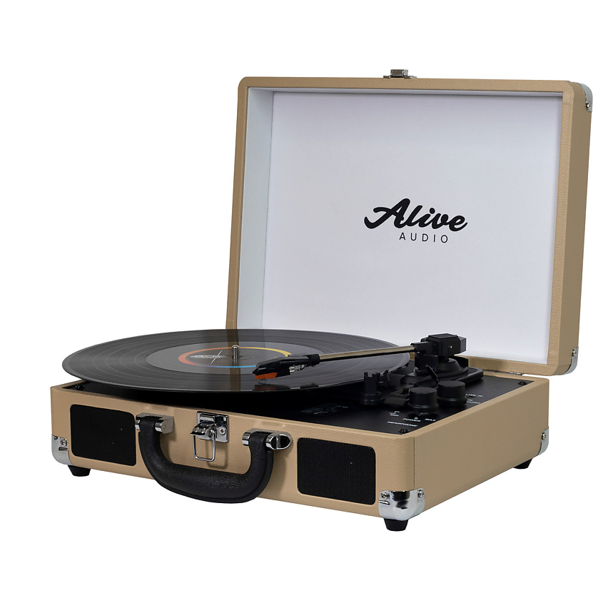 Изображение товара ALIVE AUDIO Виниловый проигрыватель GLAM Latte c Bluetooth, 1 шт.