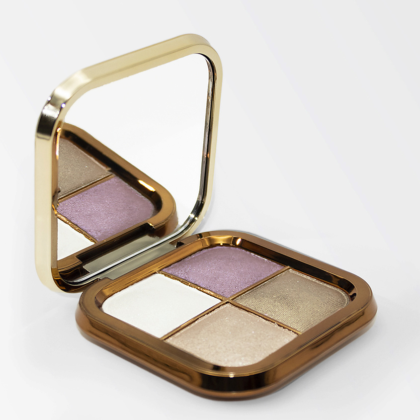 Изображение товара Палетка теней для век MODAPOP 4 оттенка с блестками компактная