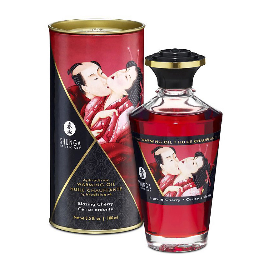 Изображение товара SHUNGA Масло интимное разогревающее массажное Пылающая вишня, 100 мл