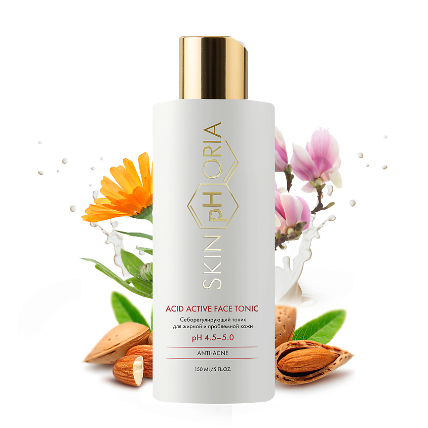 Изображение товара SKINPHORIA Себорегулирующий тоник Acid active face tonic для жирной кожи 150 мл
