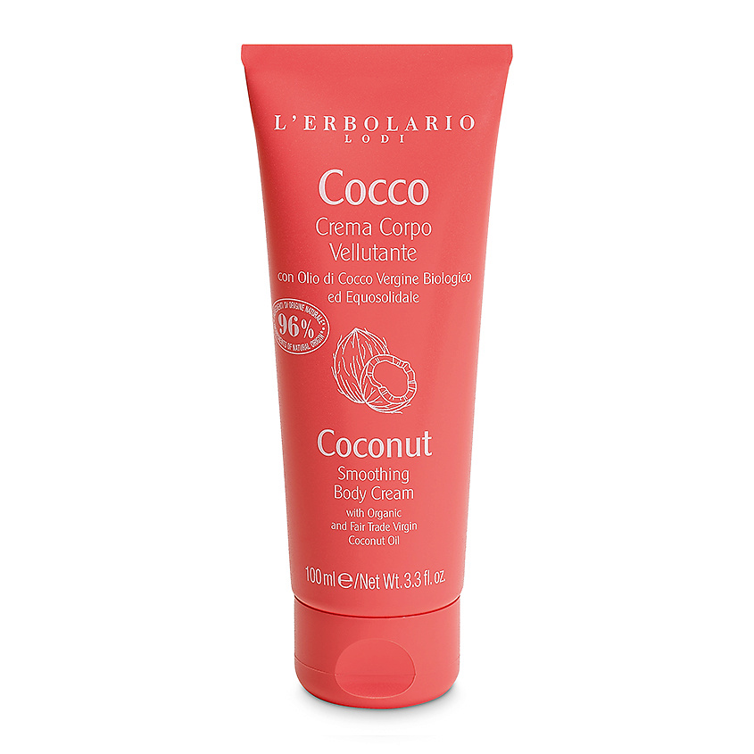 Изображение товара LERBOLARIO Крем для тела Разглаживающий с кокосовым маслом Coconut Smoothing Body Cream, 100 мл