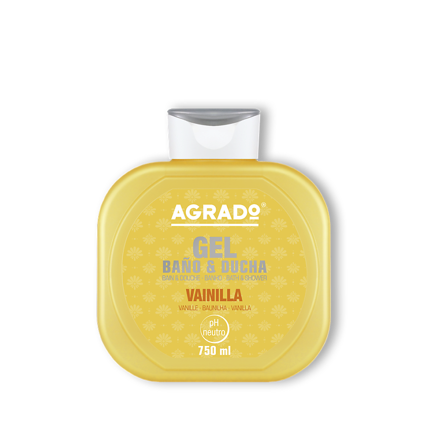 Изображение товара Гель для душа VANILLA Agrado 750 мл кремовый аромат с карамелью для всей семьи