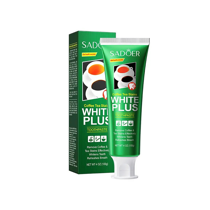 Изображение товара SADOER Отбеливающая зубная паста с мятой, удаление налета от кофе и чая, 100 г