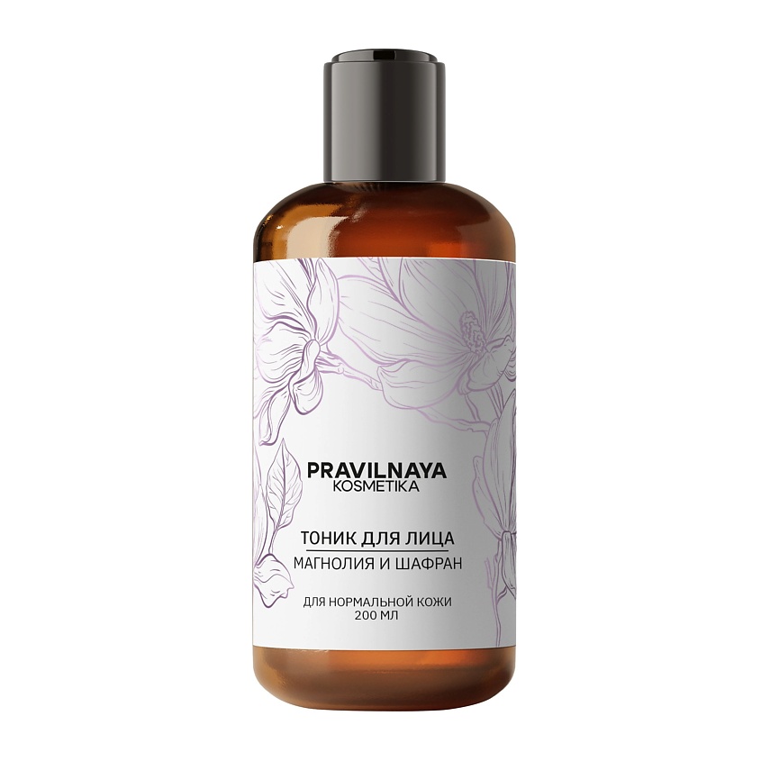 Изображение товара P+K PRAVILNAYA KOSMETIKA Очищающий противовоспалительный тоник с ниацинамидом Магнолия & Шафран, 200 мл