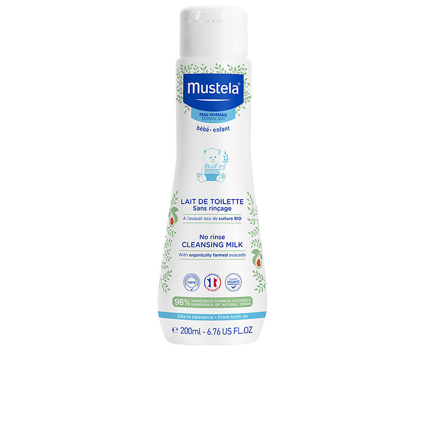 Изображение товара MUSTELA Натуральное очищающее молочко с авокадо No Rinse Cleansing Milk, не требует смывания, 200 мл