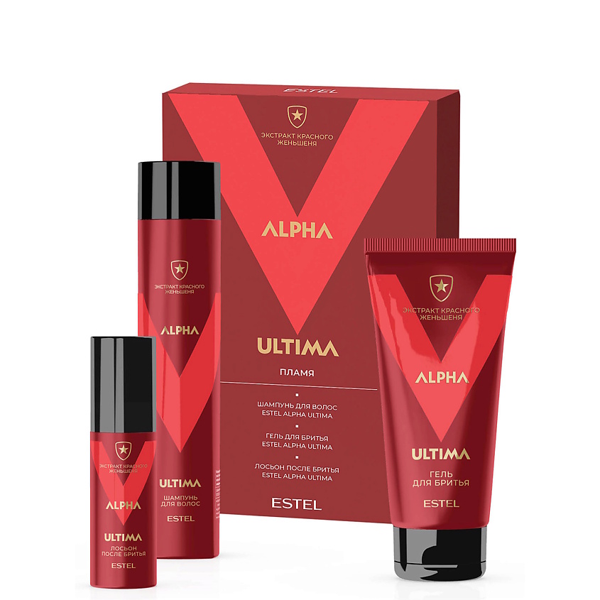 Изображение товара ESTEL Набор для бритья ALPHA ULTIMA пламя, 300 мл; 100 мл; 100 мл