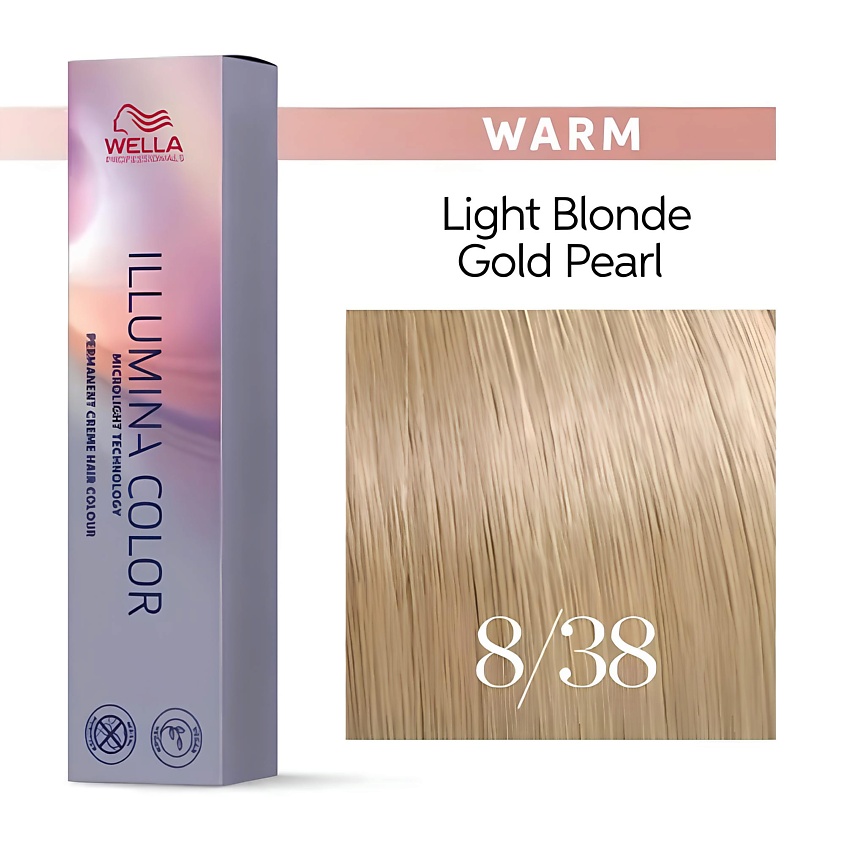 Изображение товара WELLA PROFESSIONALS Illumina Color крем-краска для волос 8/38 светлый блонд золотисто-жемчужный