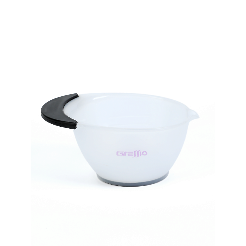 Изображение товара GRESSIO Парикмахерская чаша для окрашивания и осветления волос с нескользящей ручкой, белый