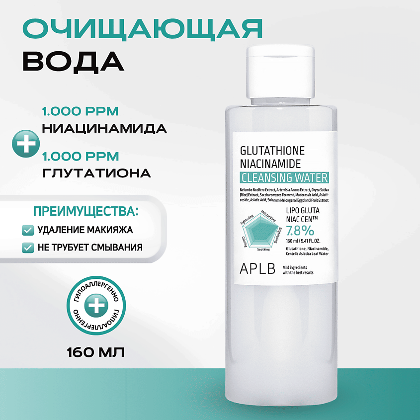 Изображение товара APLB Мицеллярная вода с глутатионом и ниацинамидом 1 шт